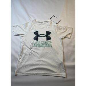 Under Armour Hybrid Print White Short Sleeve TShirt Youth Size XS  (Item 248)